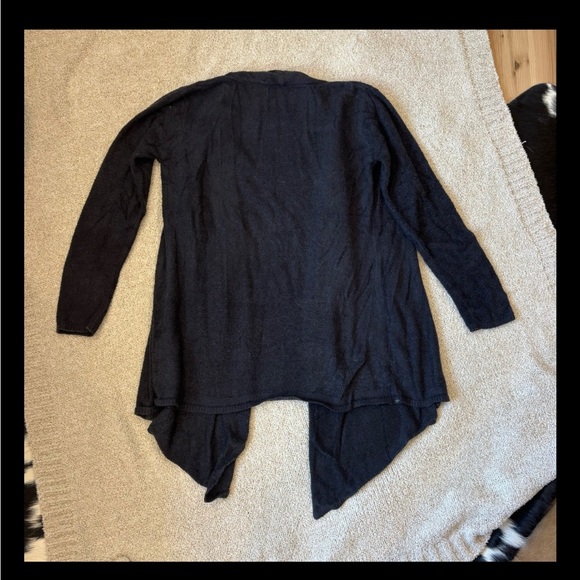 Barefoot Dreams Cardigan L/XL Womens Sweater Size Black CozyChic Lite Waterfall - Picture 3 of 3